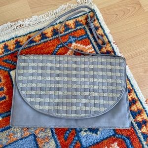 Woven Leather Gray/Snakeskin Vintage Purse